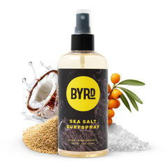 BYRD front packaging of Sea Salt Surfspray showing bottle and branding for easy recognition