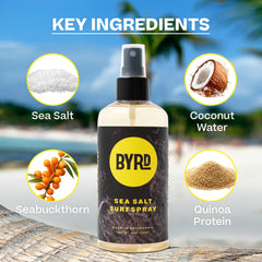BYRD close-up of spray droplets highlighting lightweight texture and quick absorption benefit