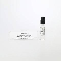 Byredo Gypsy Water sample front view showing compact travel-friendly packaging benefit