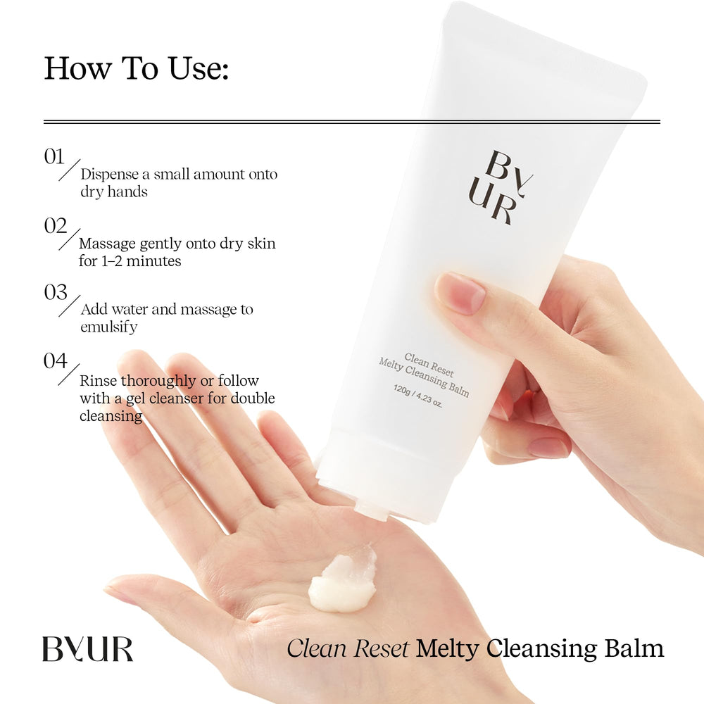 ByUR Melty Balm with lotus and hinoki leaves illustrating purifying botanical benefits