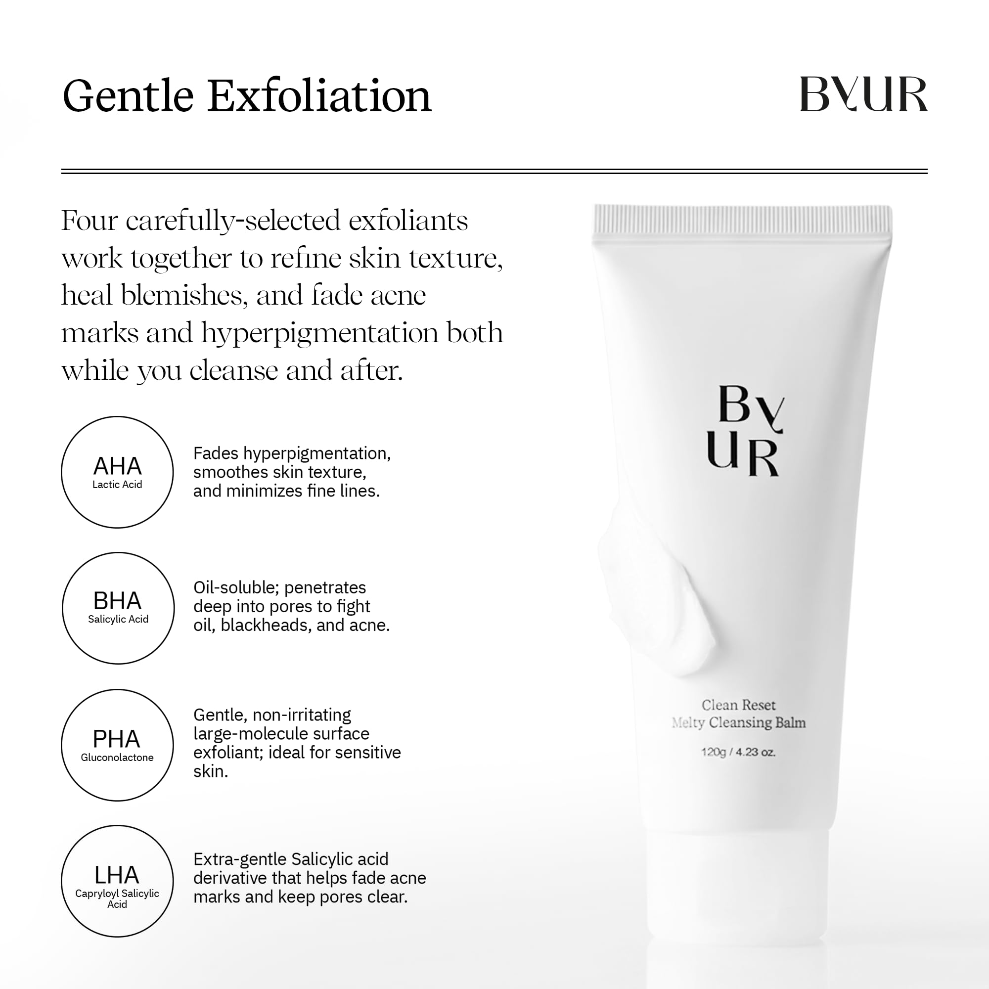 ByUR Melty Balm clear label highlighting botanical extracts and actives