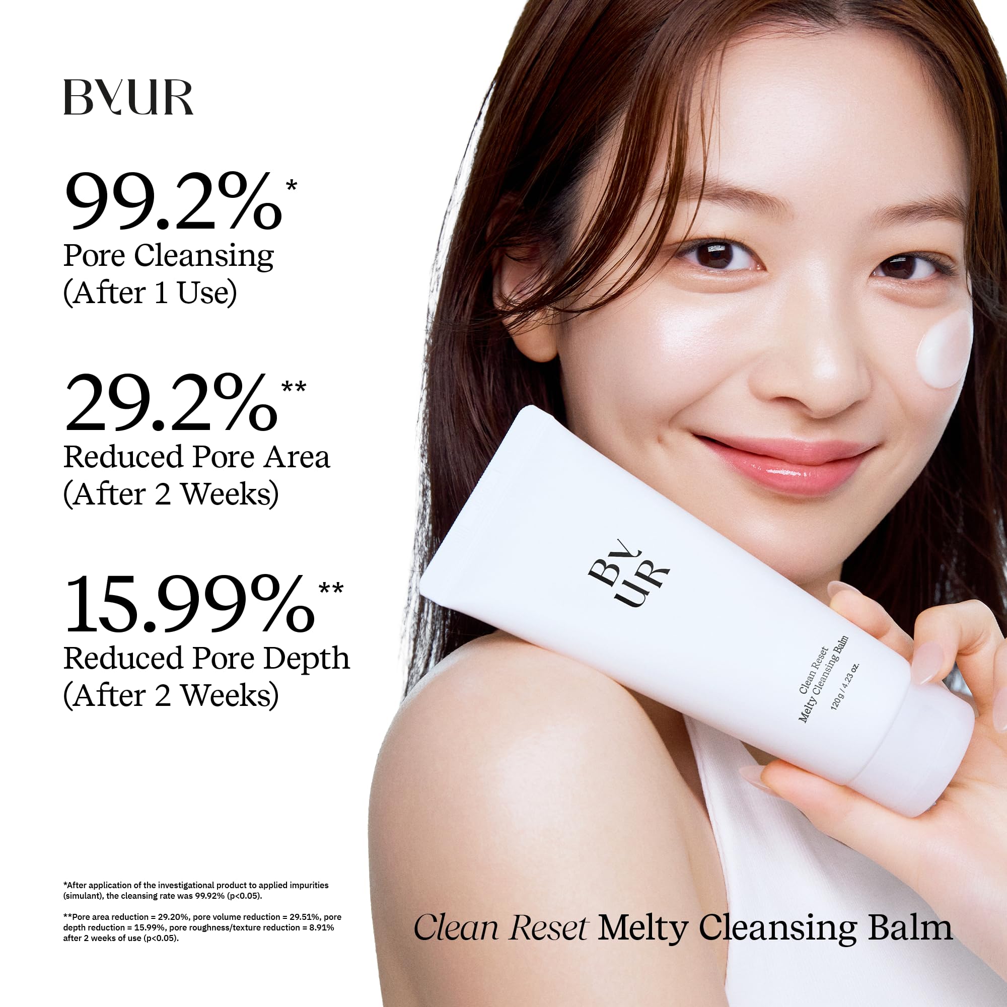 ByUR Melty Balm melting on skin to dissolve makeup and hydrate effectively