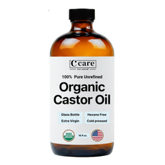 C CARE front view of 16oz amber bottle showing product clarity and full size benefit