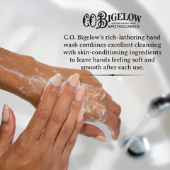 C. O. Bigelow foamy texture close-up showing rich lather that hydrates skin