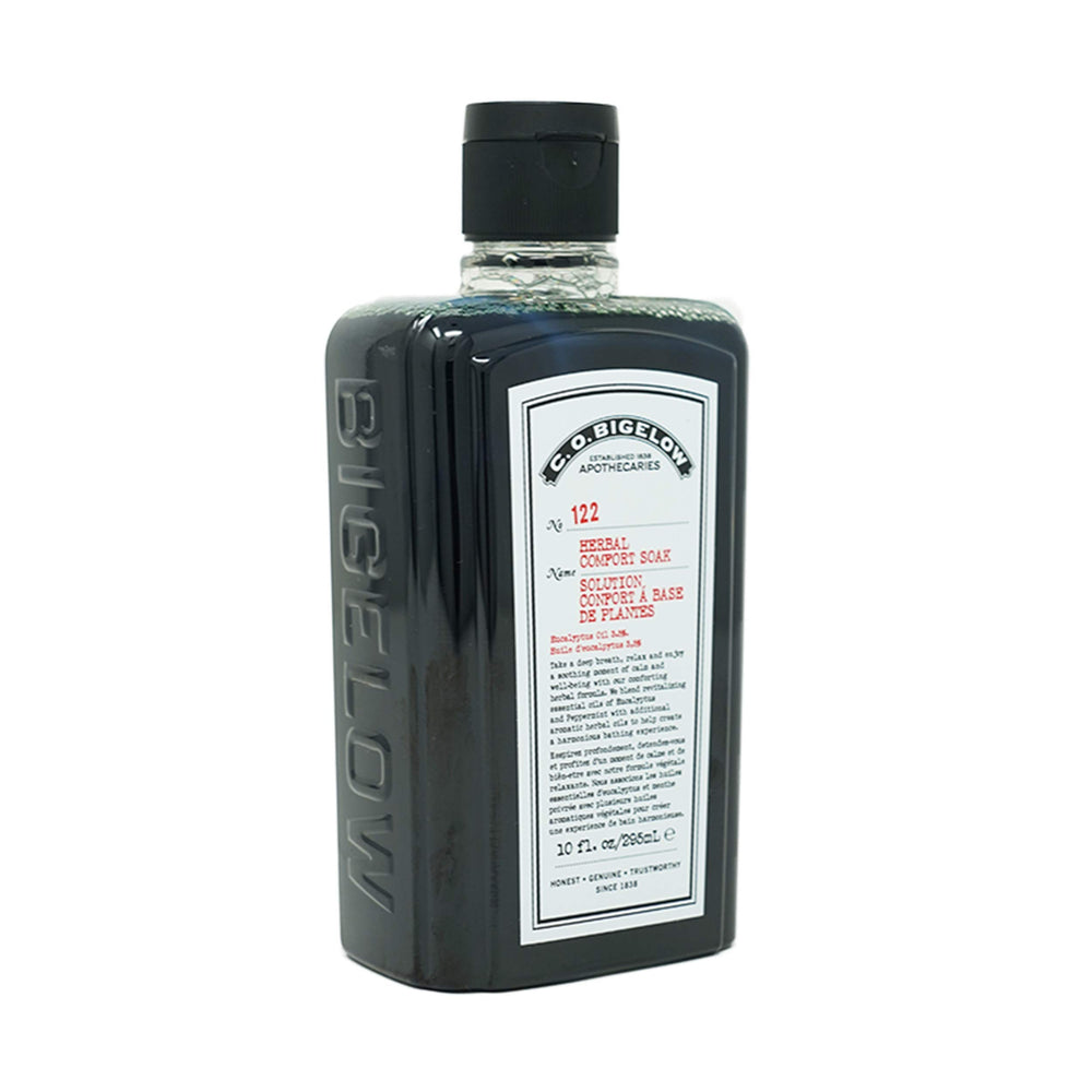 C. O. Bigelow label close-up highlighting botanicals and clean formulation for ingredient clarity