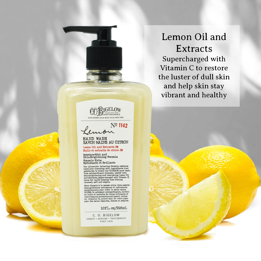 C.O. Bigelow bottle on bathroom counter conveying fresh citrus scent