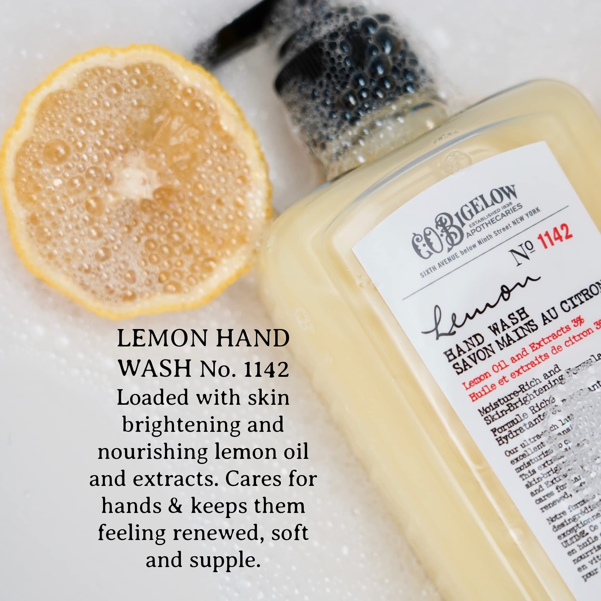C.O. Bigelow pump dispensing product for easy one-handed use benefit