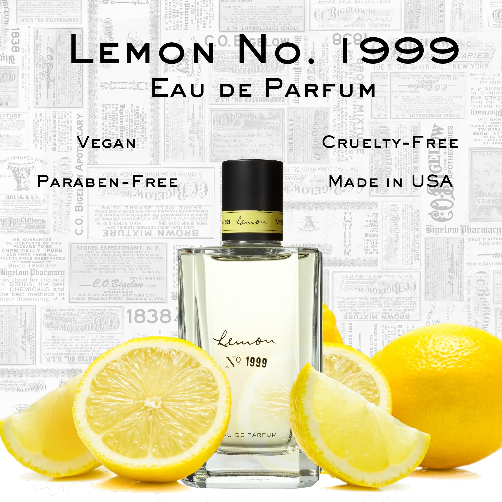 C.O. Bigelow lemon perfume droplet texture representing fresh, natural scent benefit