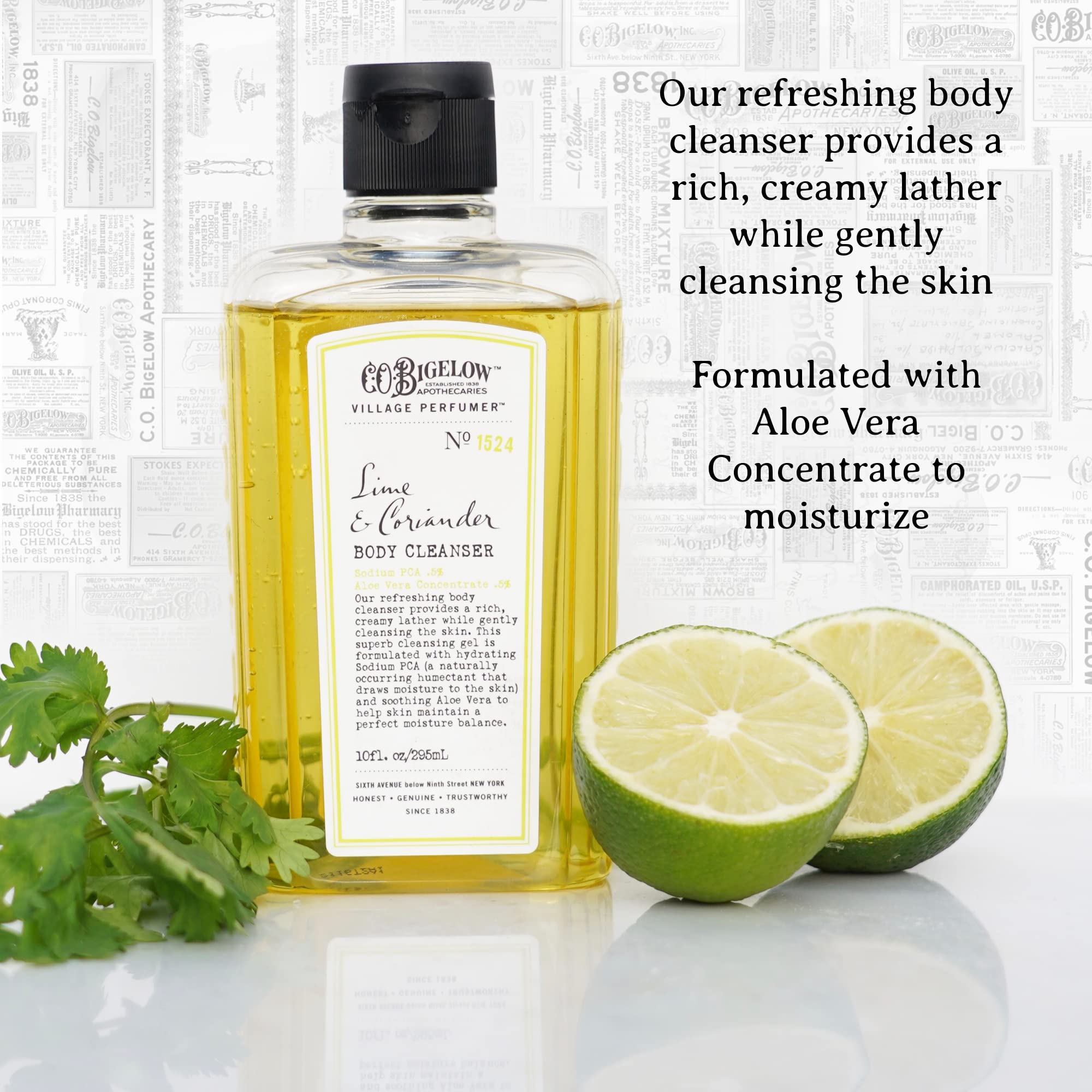 C. O. Bigelow aloe vera ingredient focus showing soothing hydration benefit
