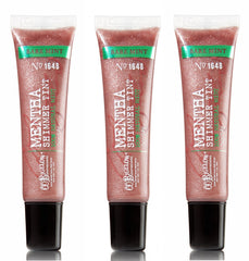 C. O. Bigelow front packaging showing three Mentha Shimmer Tint tubes and portable convenience