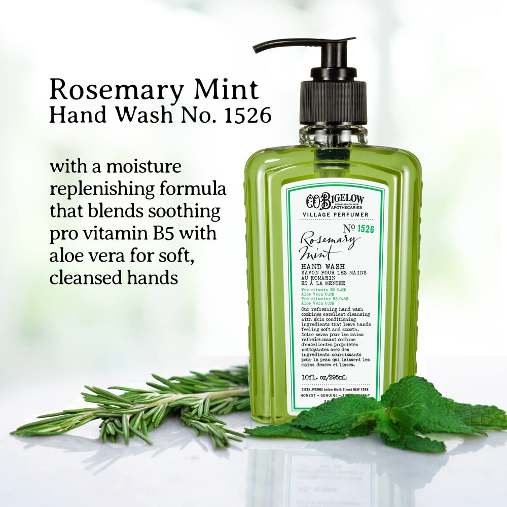 C. O. Bigelow close-up label highlighting rosemary mint fragrance and clarity