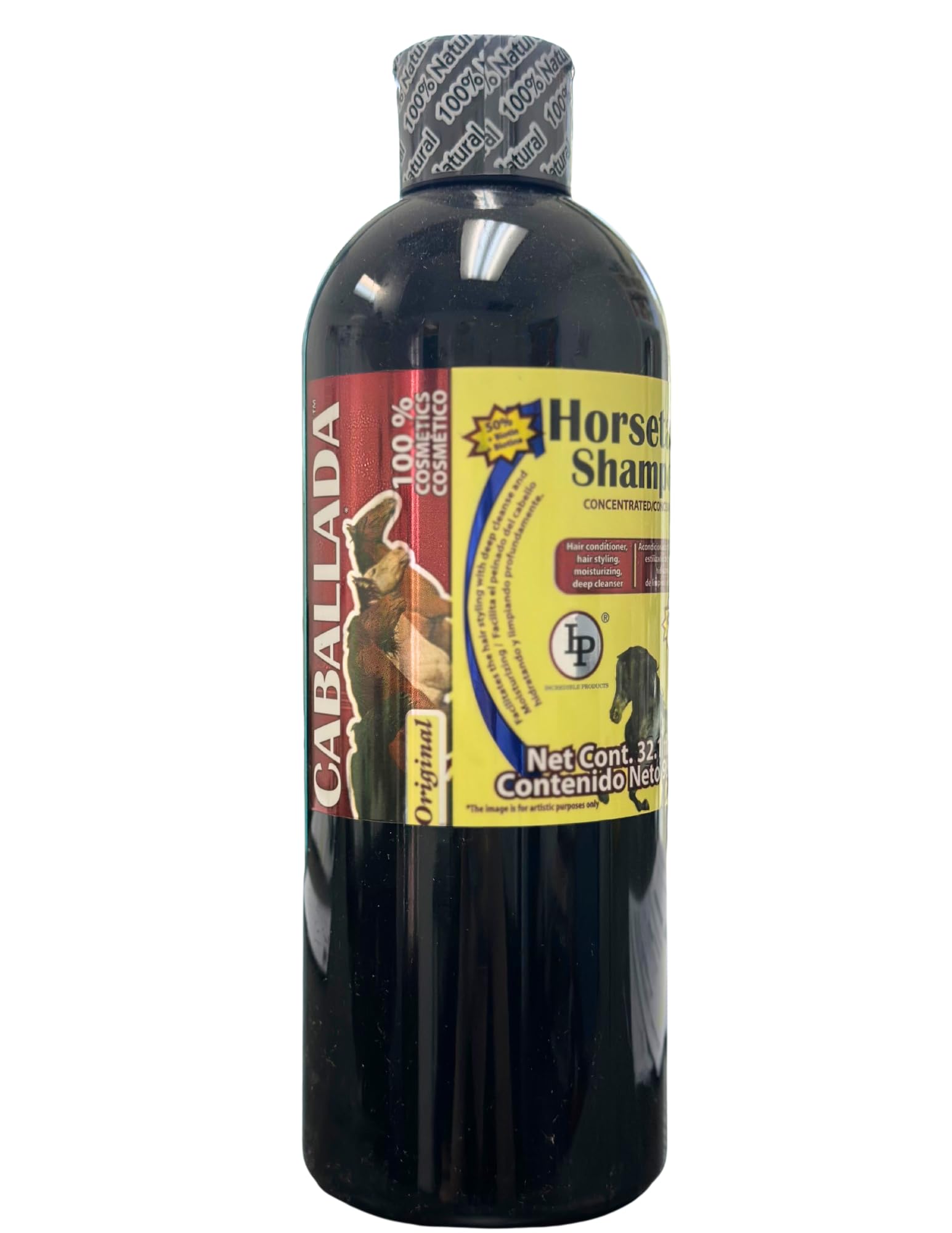caballado bottle staged in bathroom conveying daily routine convenience