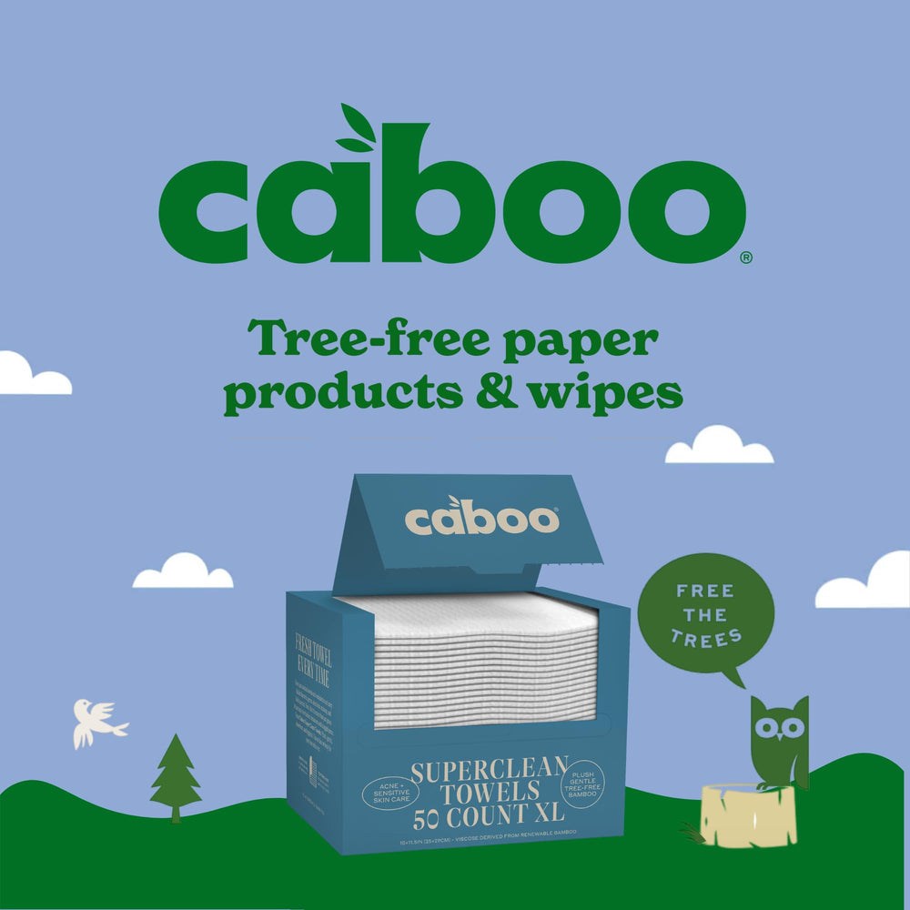 Caboo towels styled in bathroom setting showing everyday skincare use