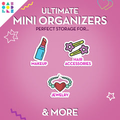 Caboodles Care Pack filled with makeup showing neat, space-saving benefit