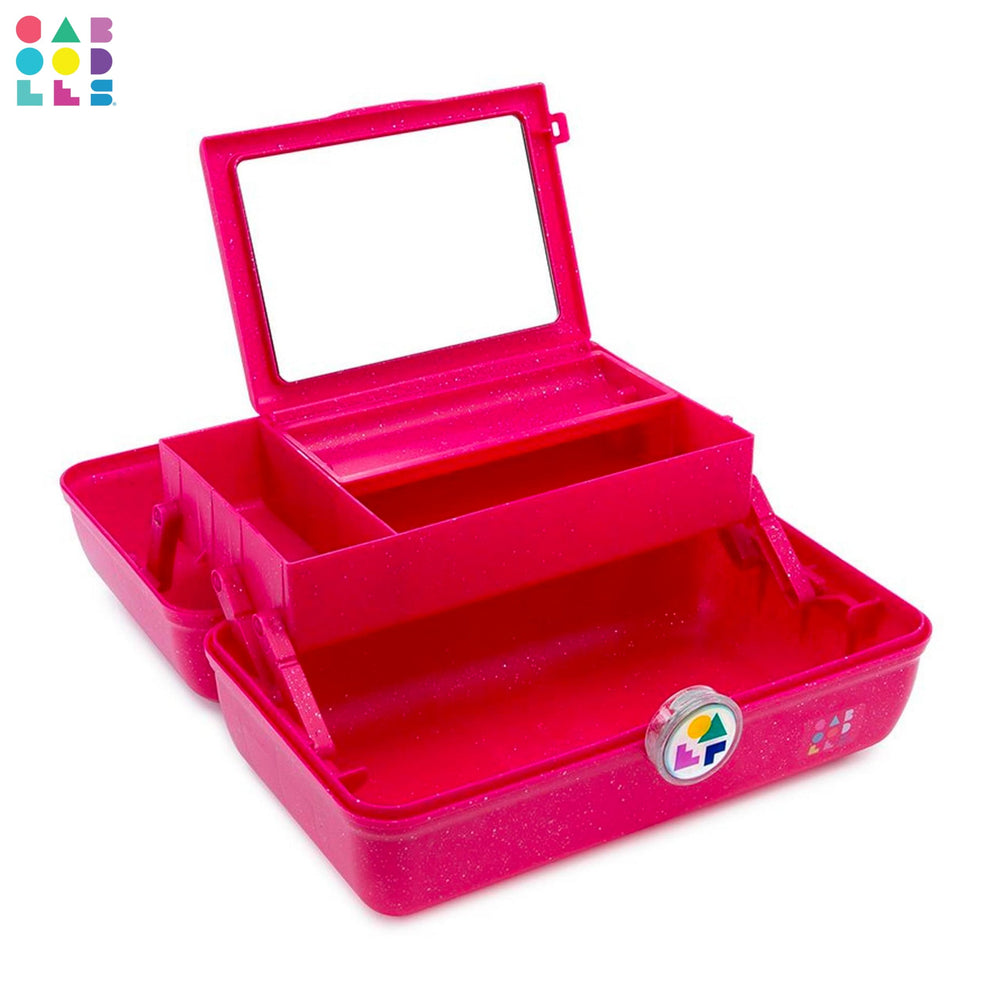 Caboodles on a vanity with cosmetics and accessories showing stylish display benefit keeps items tidy