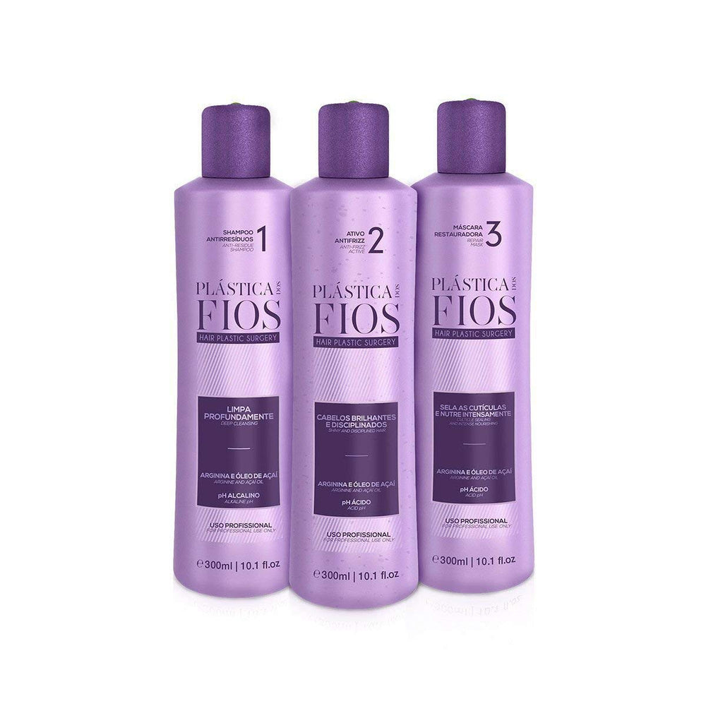 CADIVEU front packaging showing three 300ml bottles, clear kit and professional finish