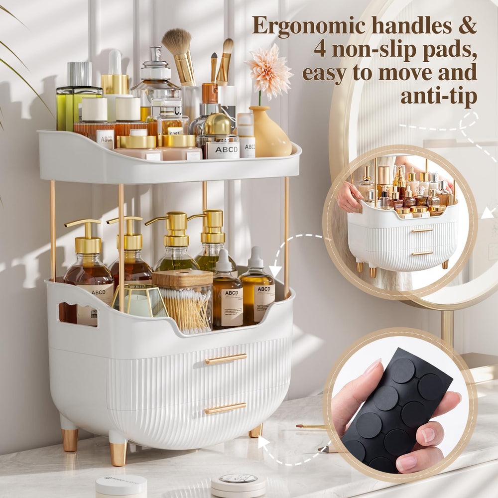 caktraie on bathroom counter in use demonstrates compact space saving