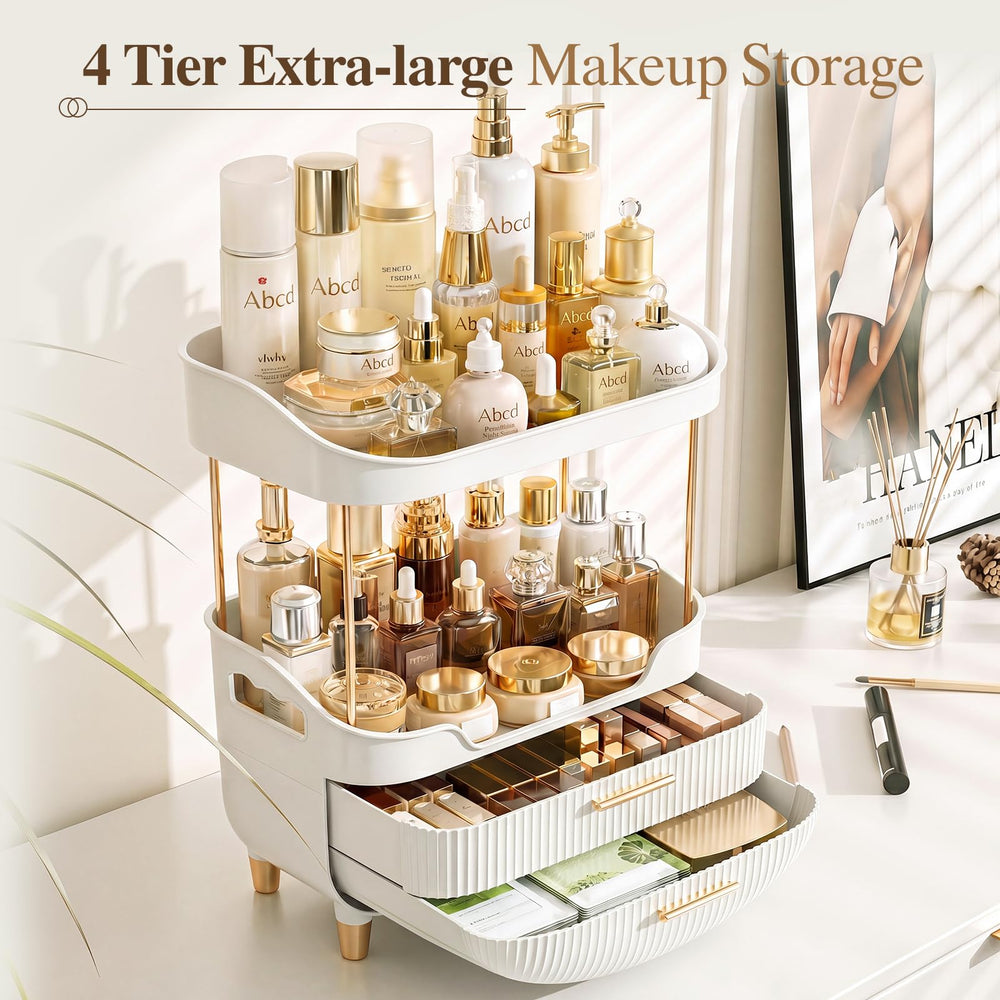 caktraie gold handle and top shelf detail adds elegant convenience