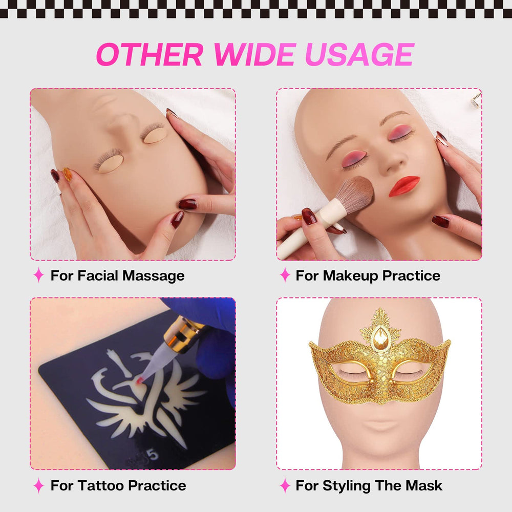 CALAILIS mannequin head held in hand showing compact size and convenient portability