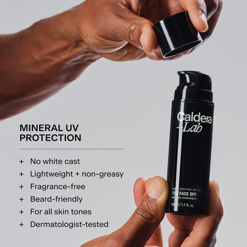 Caldera + Lab texture close-up demonstrating lightweight spreadability for smooth coverage
