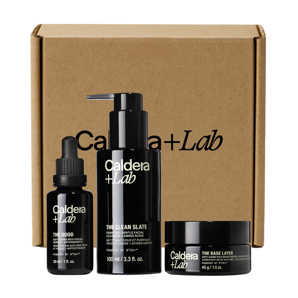 Caldera + Lab front packaging showing kit neatly presented and travel-ready