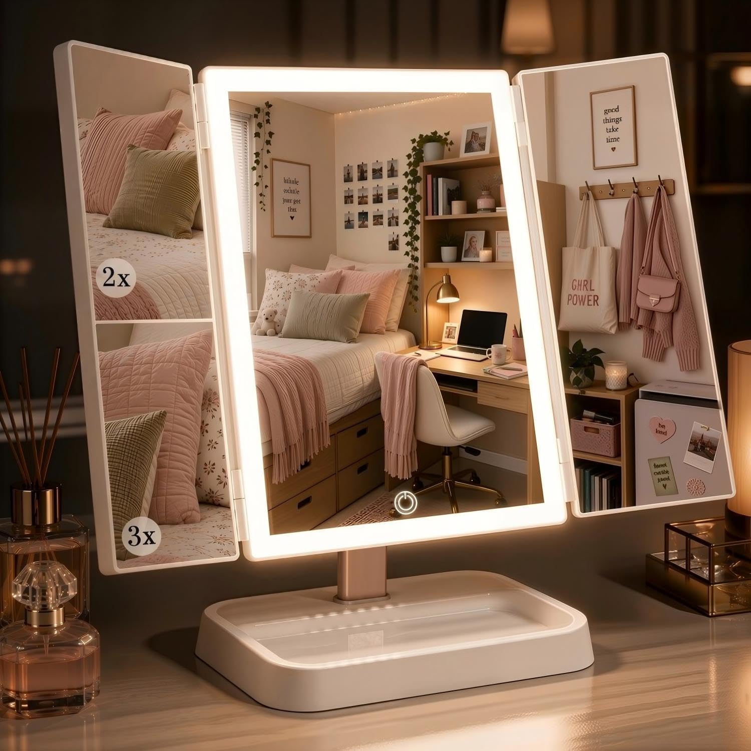 CALEPOP front view showing bright LEDs and full-face benefit