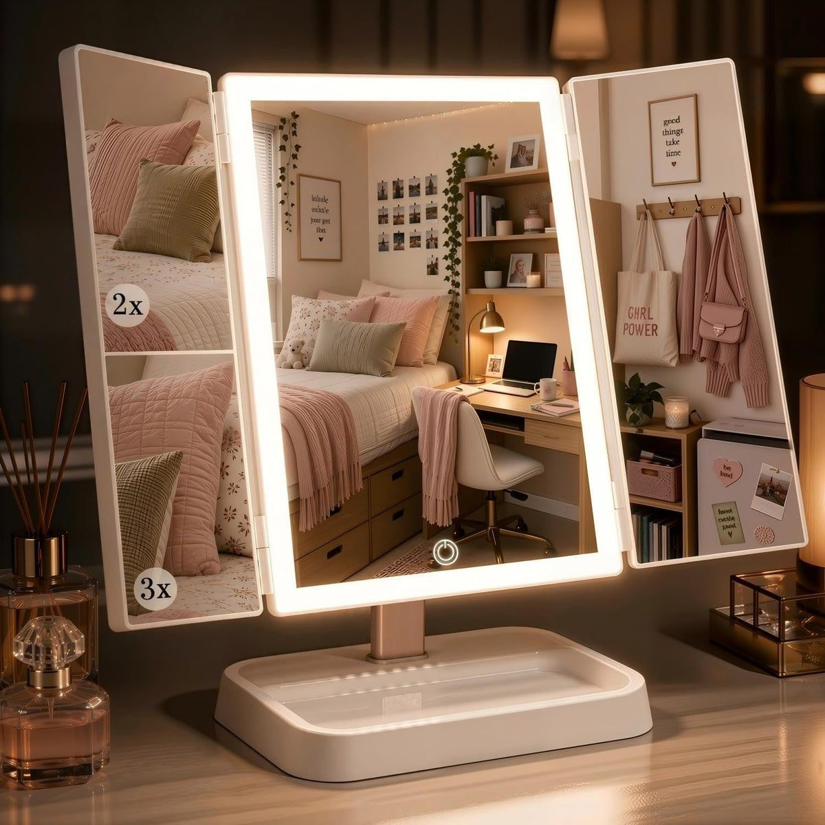 CALEPOP front view showing bright LEDs and full-face benefit