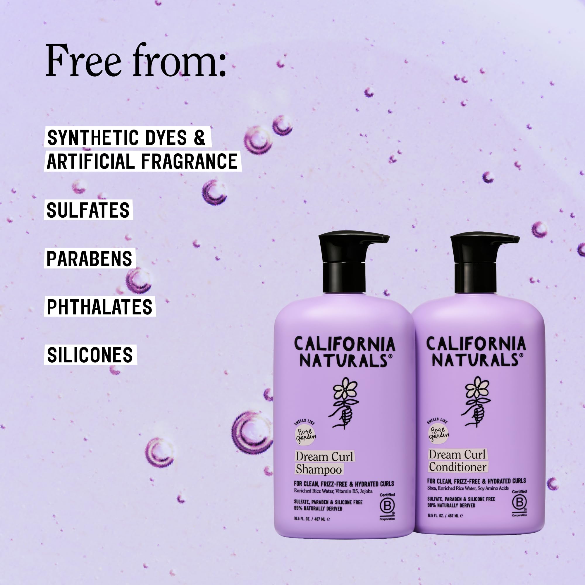 California Naturals conditioner texture pouring to show creamy hydration