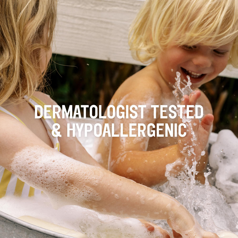 California Naturals kid using product in bathtub for faster, gentler bath times