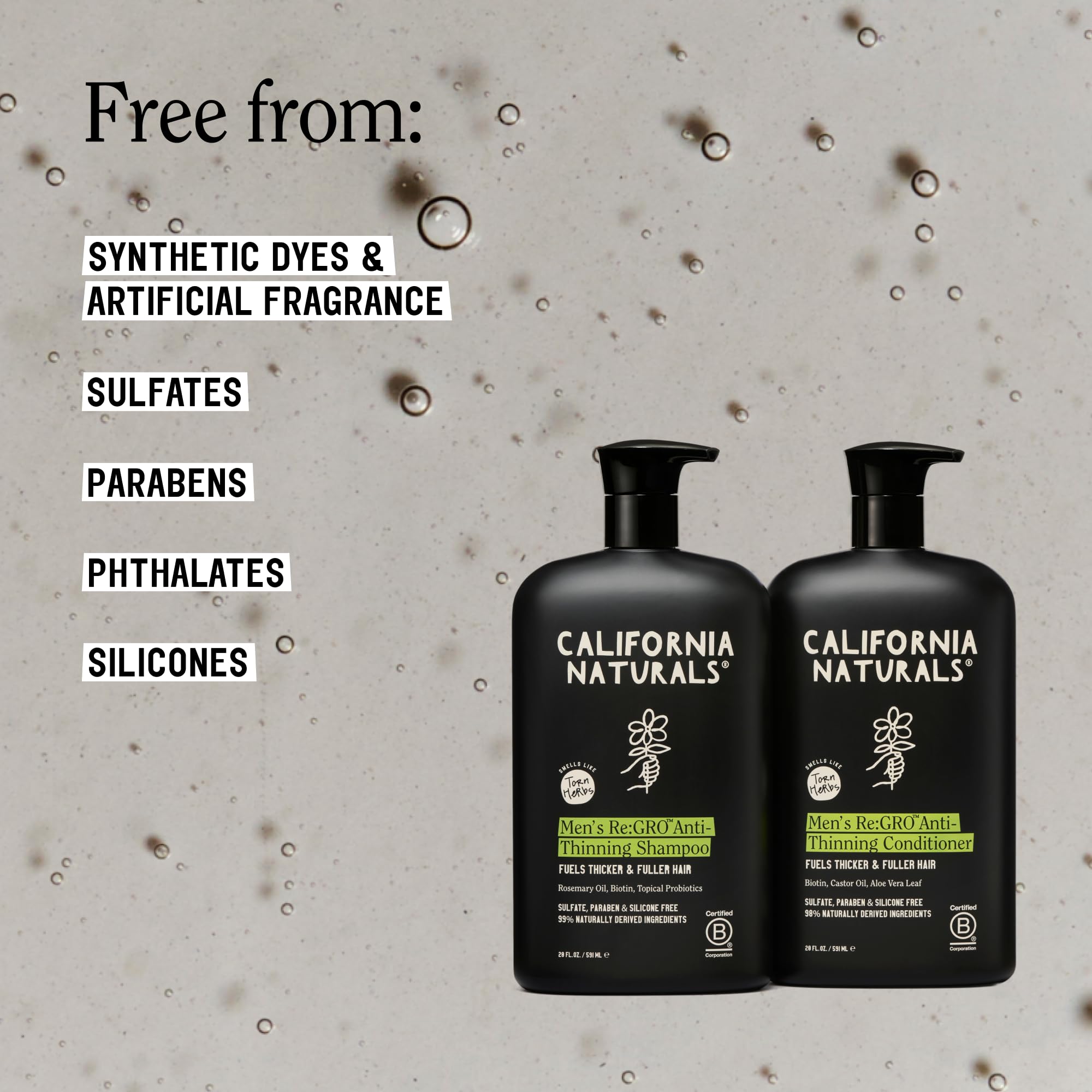 California Naturals shampoo texture close-up for gentle cleanse