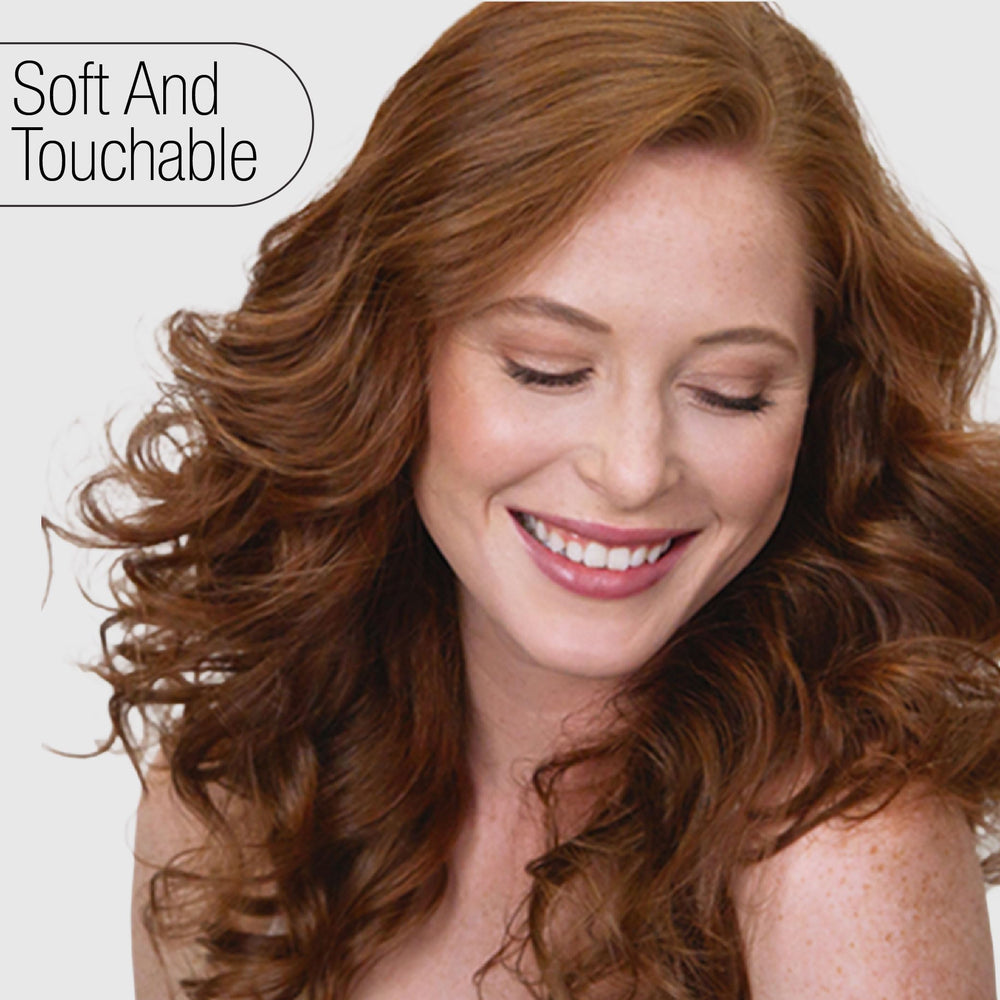 Calista before and after hair comparison showing noticeable volume boost