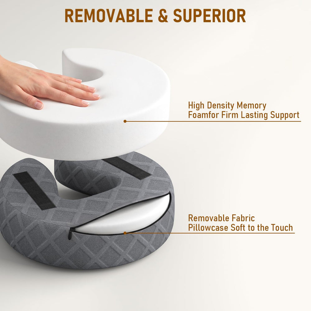 CALLRIOTUS headrest beside ruler showing adjustable height up to 19 inches