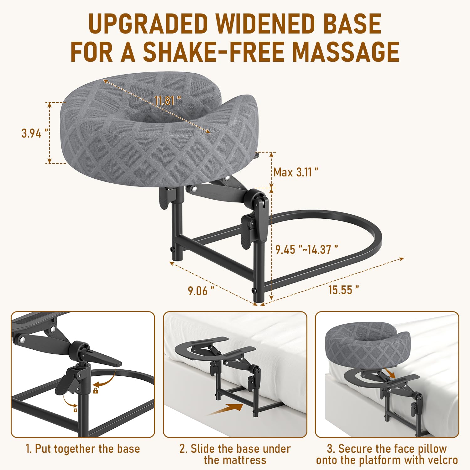 CALLRIOTUS widened metal under-mattress base for steadier positioning