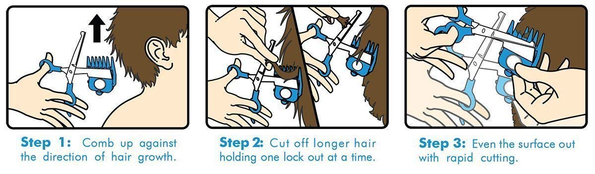 CALMING CLIPPER finger inserts laid out to show snug, medium, and loose fit options