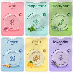 CalmNFiz six scent tablets arranged by color for easy scent selection