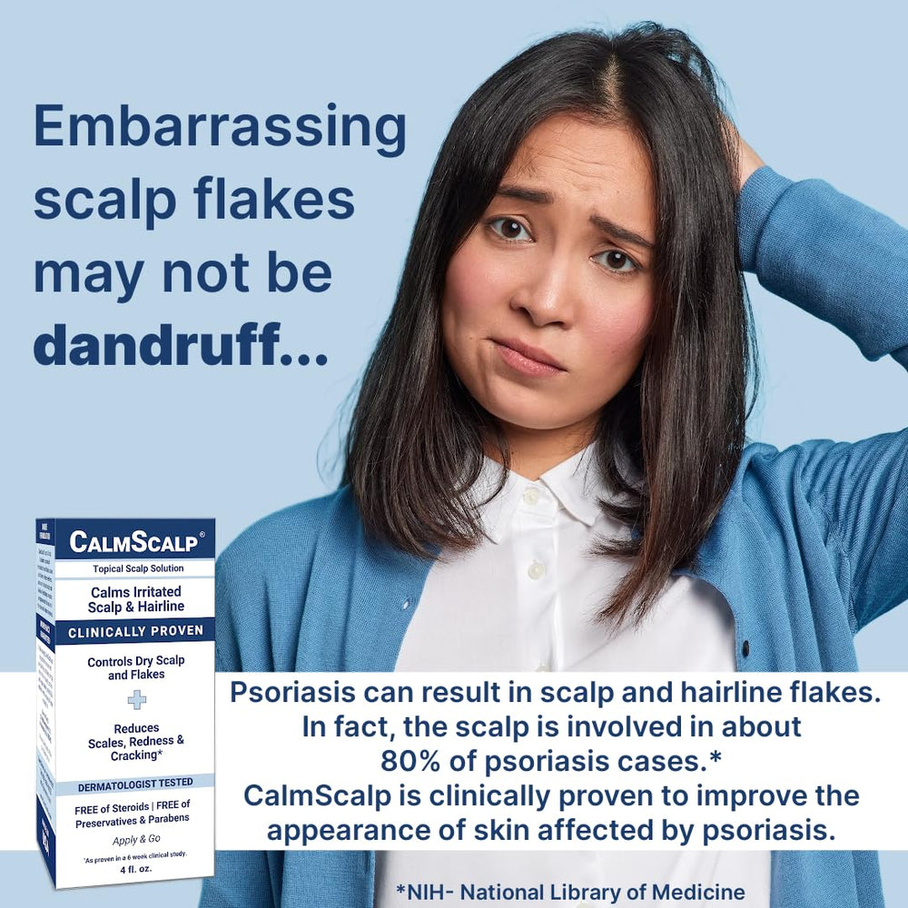 CalmScalp on bathroom shelf in lifestyle setting for daily routine ease