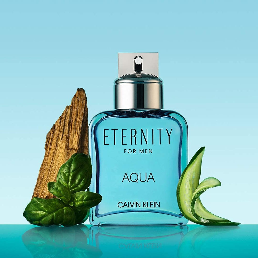 Calvin Klein Eternity Aqua cap and nozzle close-up highlighting quality finish