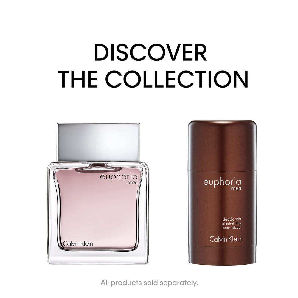 Calvin Klein Euphoria stick beside travel items illustrating compact 2.6 fl oz portability