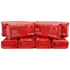 Camay classic front packaging showing 8-pack and floral benefit