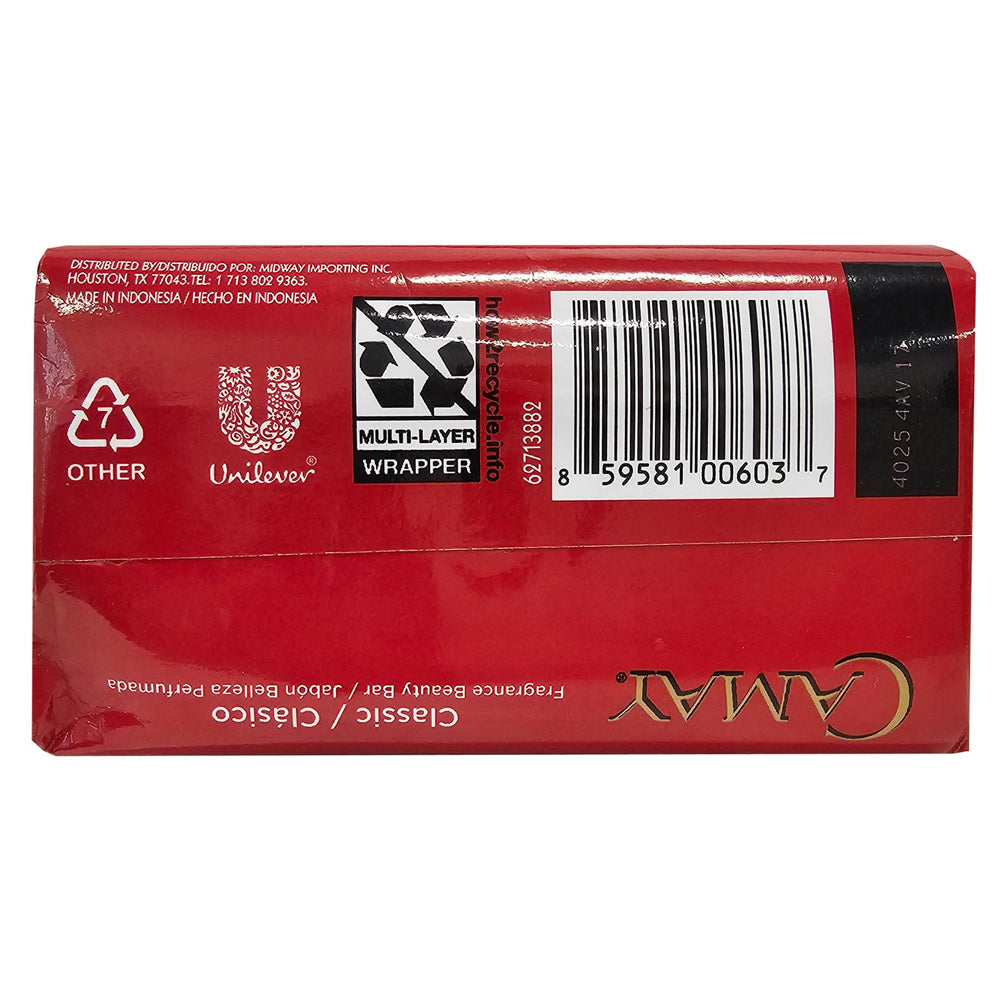 Camay classic label close-up showing ingredients and clarity benefit
