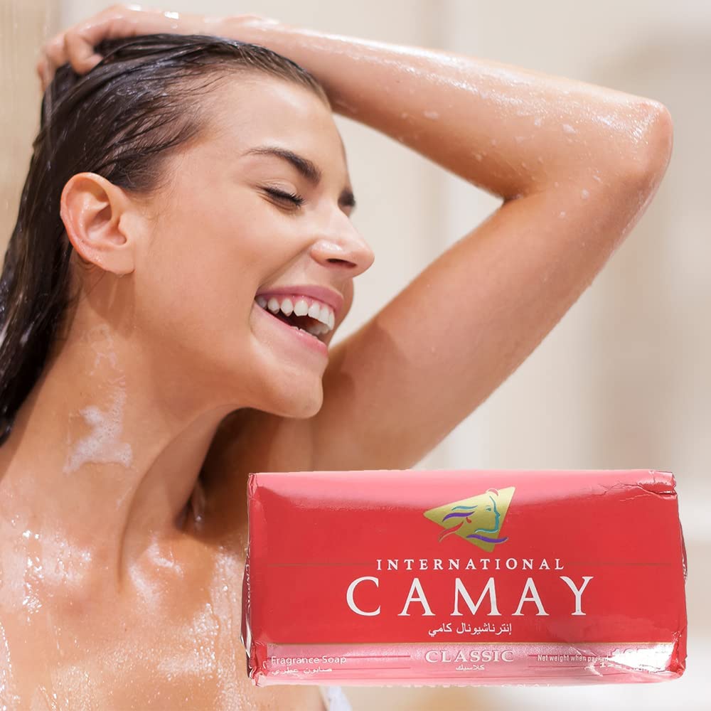 Camay soap texture detail emphasizing creamy feel and softening benefit