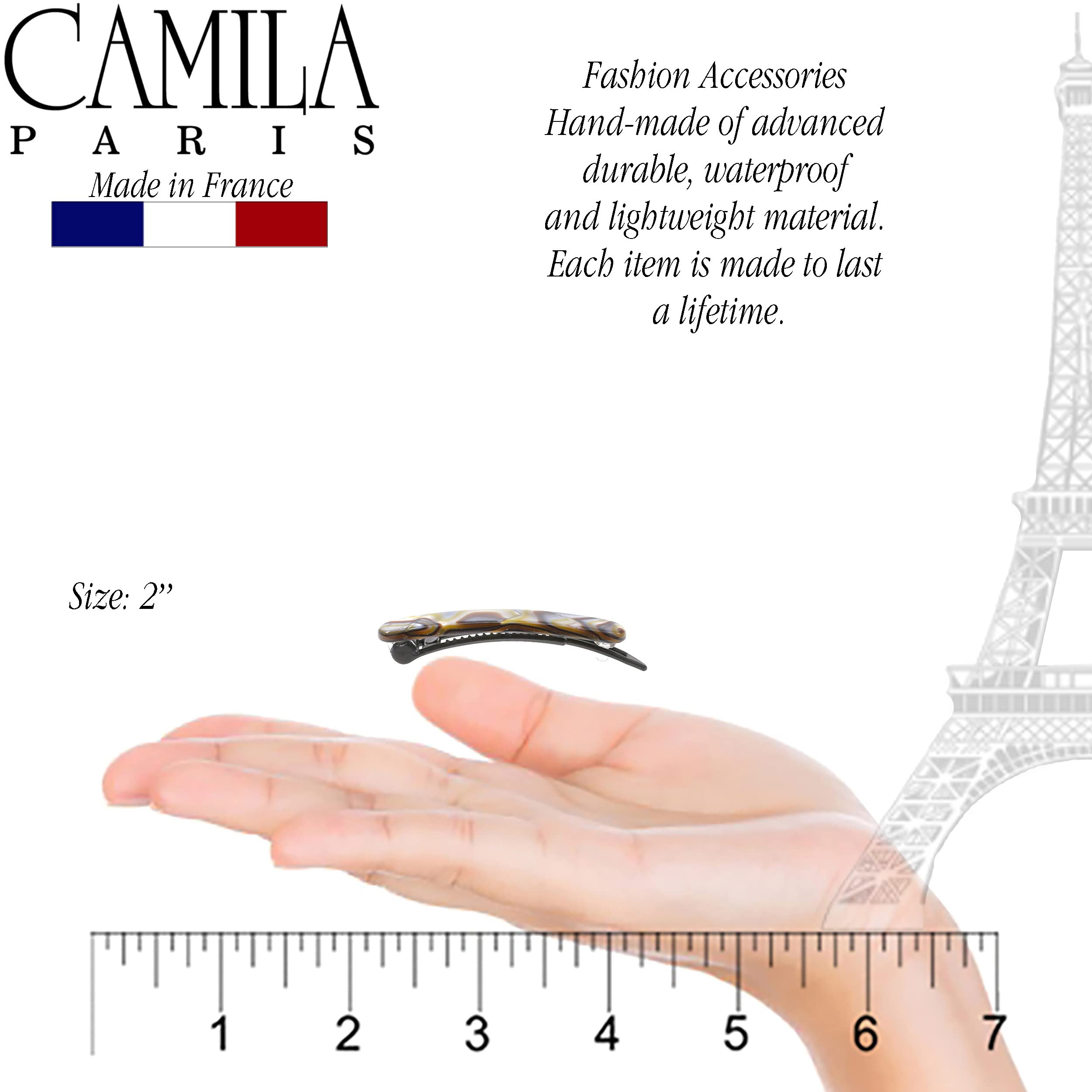 Camila Paris close-up of glossy onyx acetate highlighting polished craftsmanship