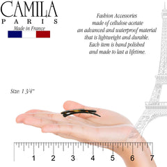 Camila Paris barrette worn in hair showing comfortable, stylish hold