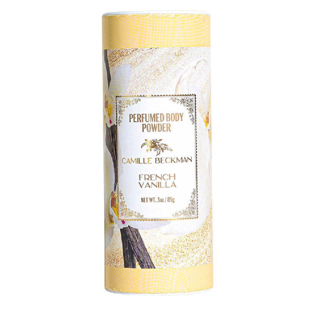 Camille Beckman bottle front packaging showing label and size, conveys quality