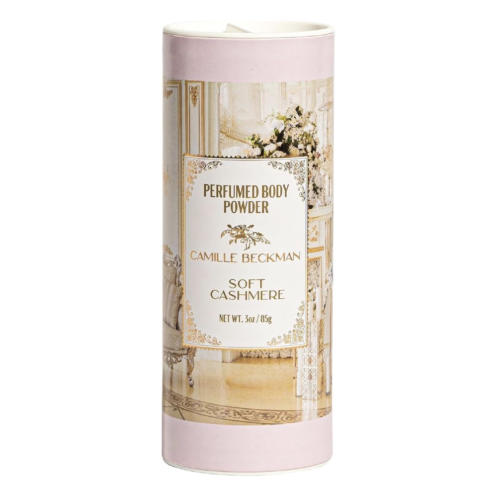 Camille Beckman front jar view showing packaging and elegant label benefit: travel-friendly freshness