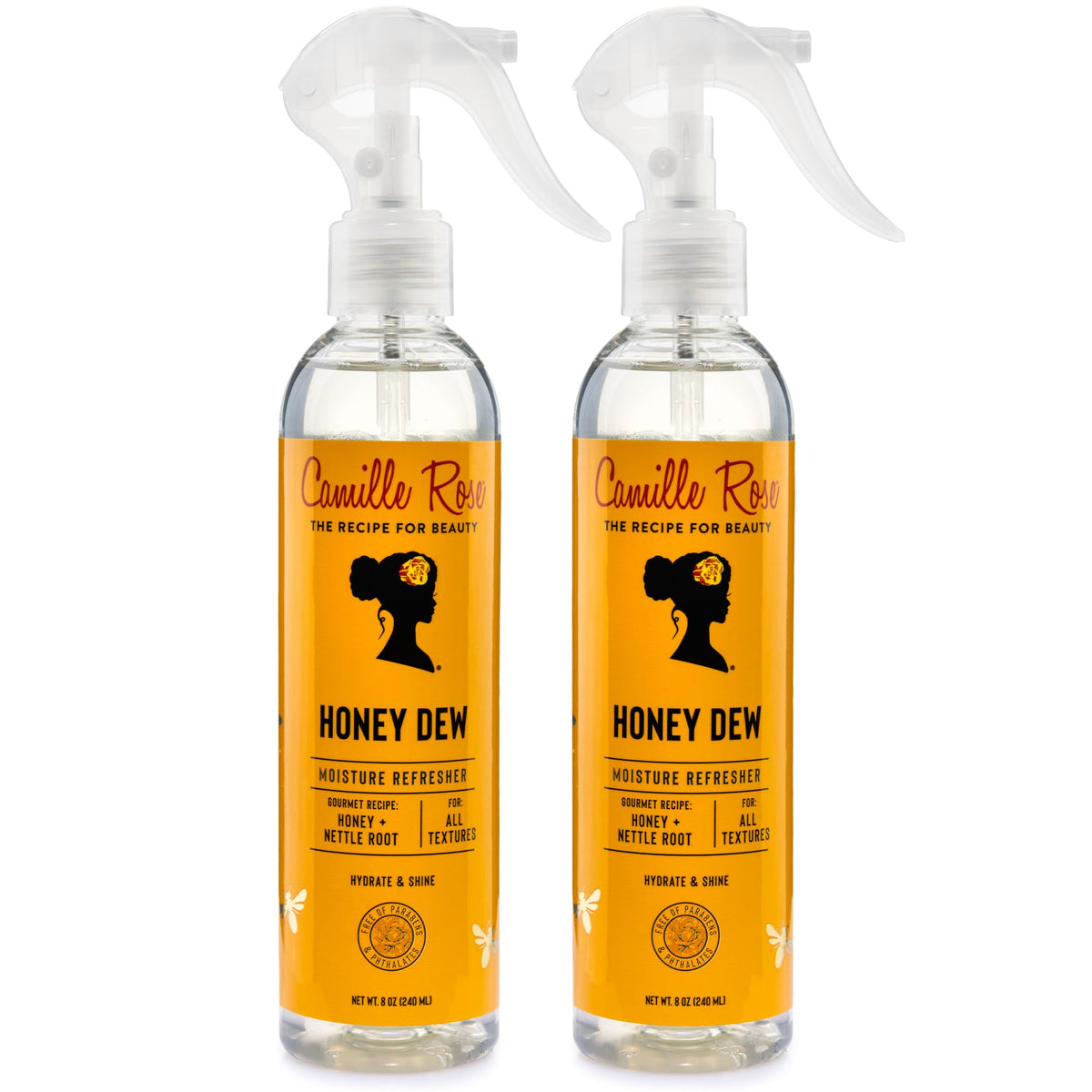 Camille Rose front packaging showing two honey dew bottles for daily refresh