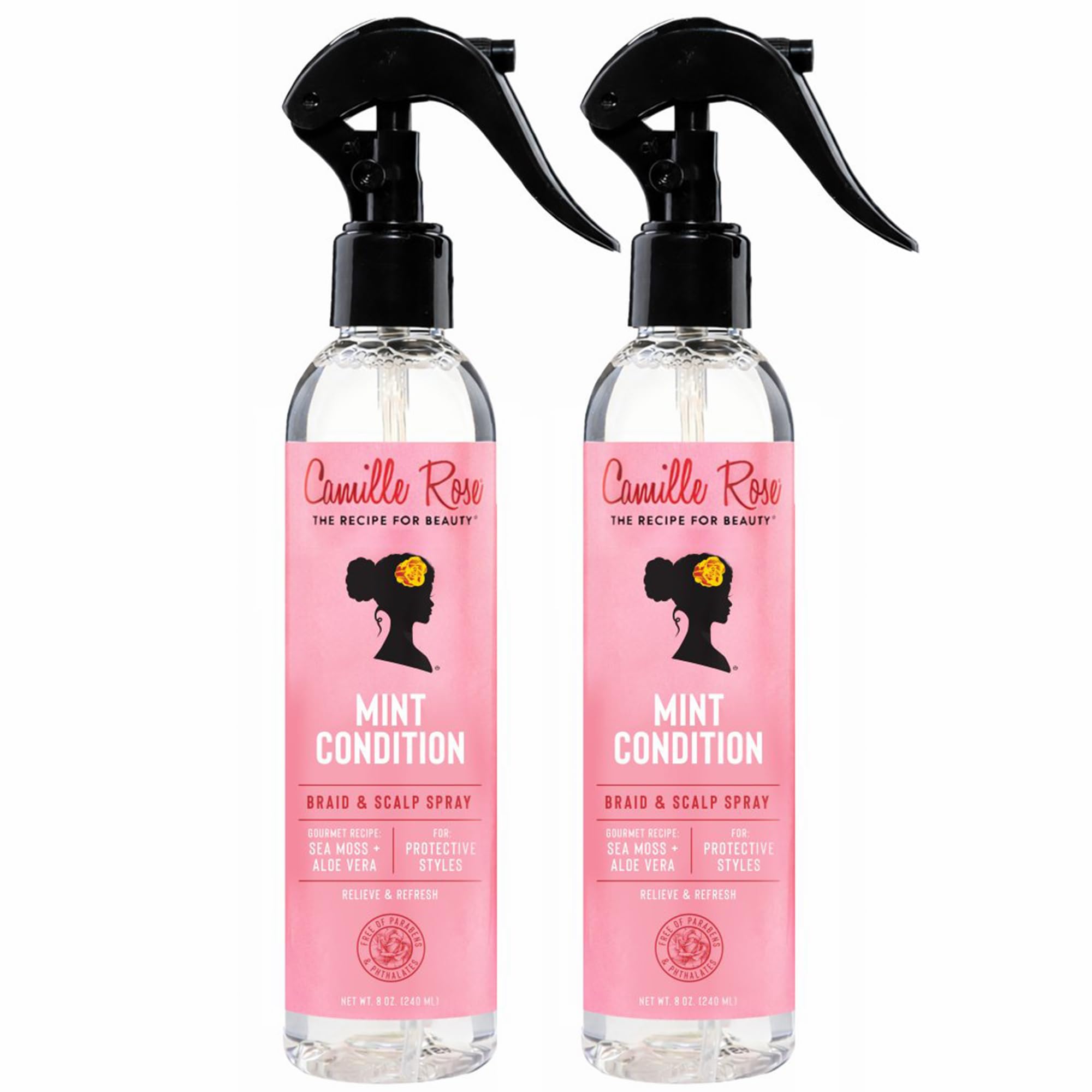 Camille Rose front packaging showing mint condition spray and cooling benefit