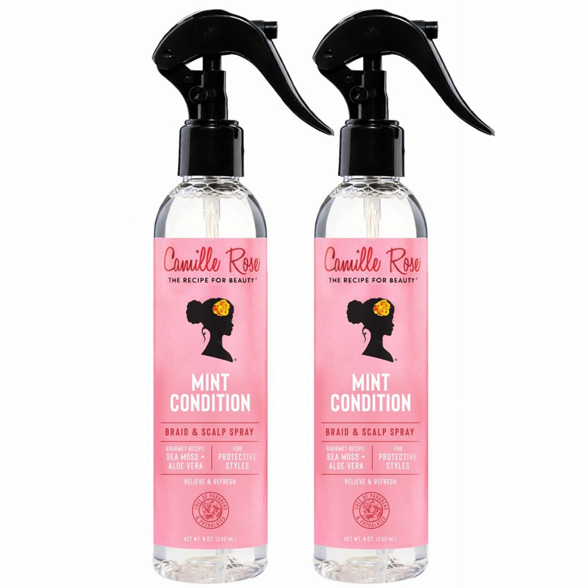Camille Rose front packaging showing mint condition spray and cooling benefit