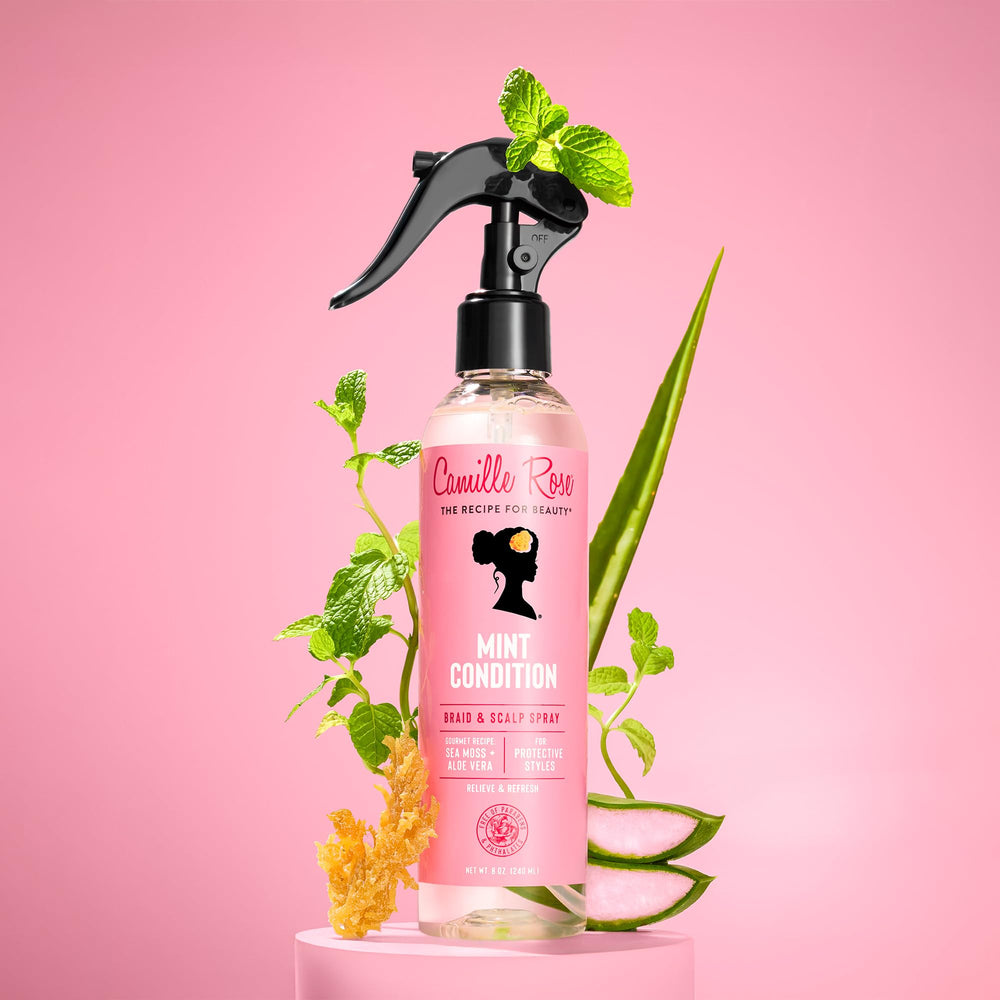 Camille Rose visible fine mist demonstrating lightweight texture and refresh
