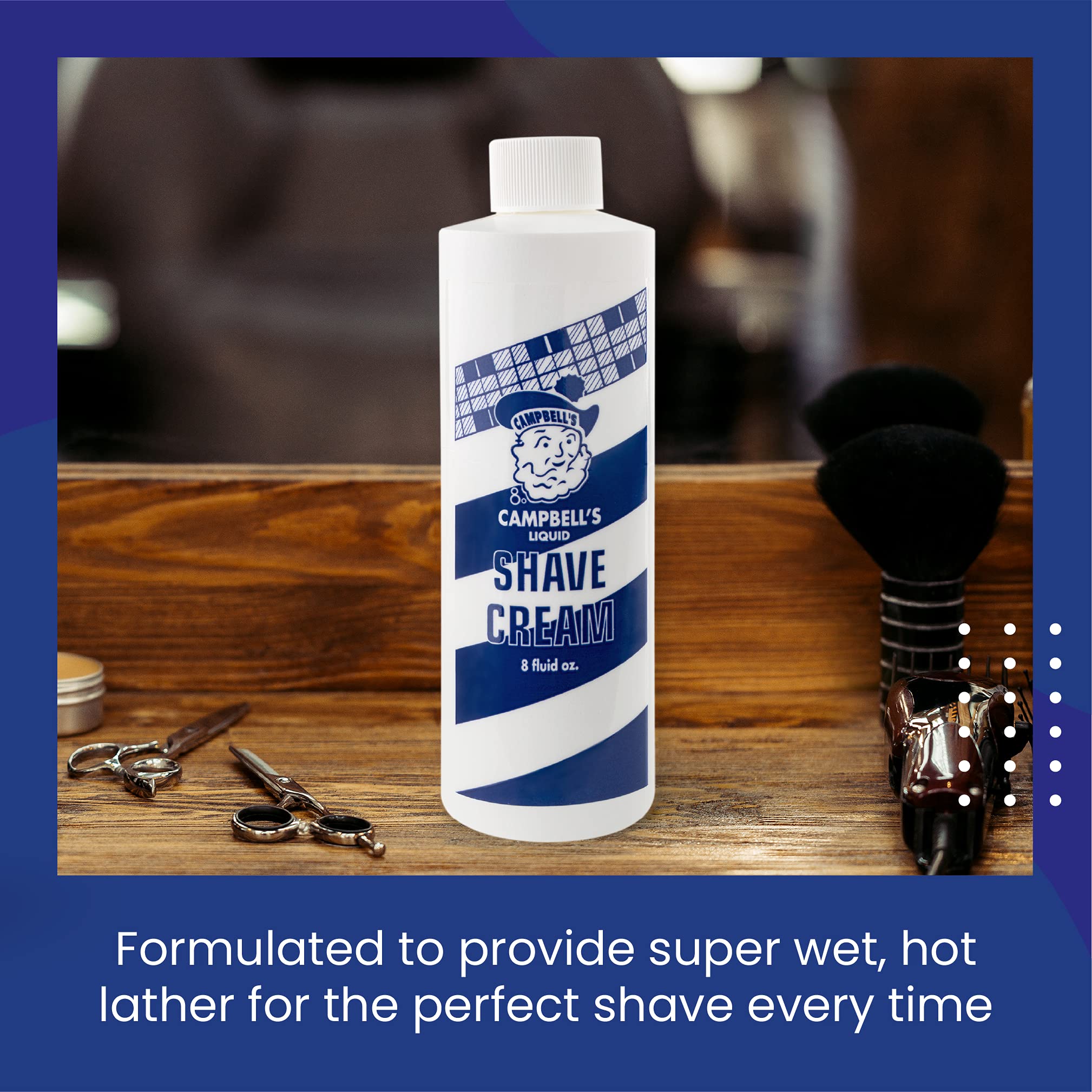 Campbell's mixed solution in LatherKing soap cup producing hot lather benefit